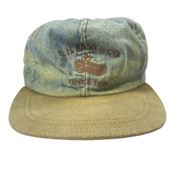 Vintage GH Bass & Co Dad Hat Blue Jean and khaki Retro VTG - Picture 1 of 2